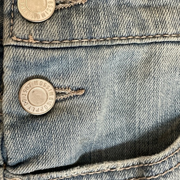 Mossimo Supply Co. Light Blue Distressed Women Jeans Overalls - Picture 10 of 11